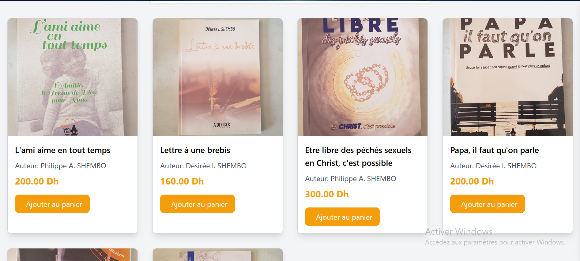 Section des livres et publications